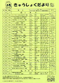 給食便り4月